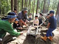 山☆川 kids in 子ども王国　まきまきパンを焚火で焼いて食べよう♪