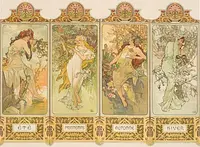 連作装飾パネル「四季：春、夏、秋、冬」1896年