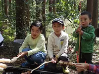 山☆川 kids in 子ども王国　まきまきパンを焚火で焼いて食べよう♪