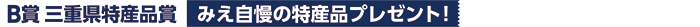 B賞 三重県特産品賞 みえ自慢の特産品プレゼント！